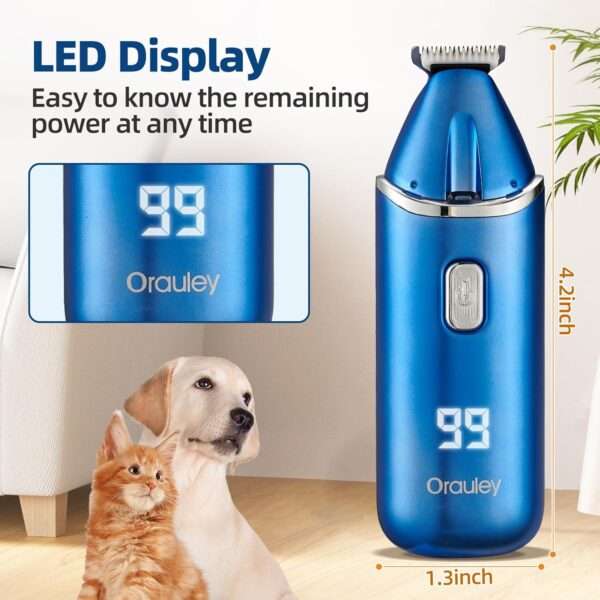 Recortadora de patas para perros, silenciosa, recargable y con luz LED.