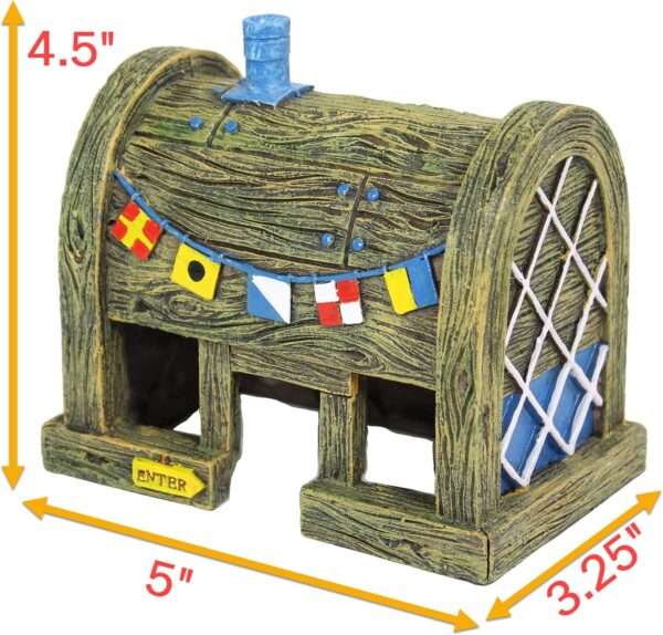 Restaurante Krusty Krab (12x7x11 cm) con licencia oficial, de resina segura, funciona como escondite para peces.
