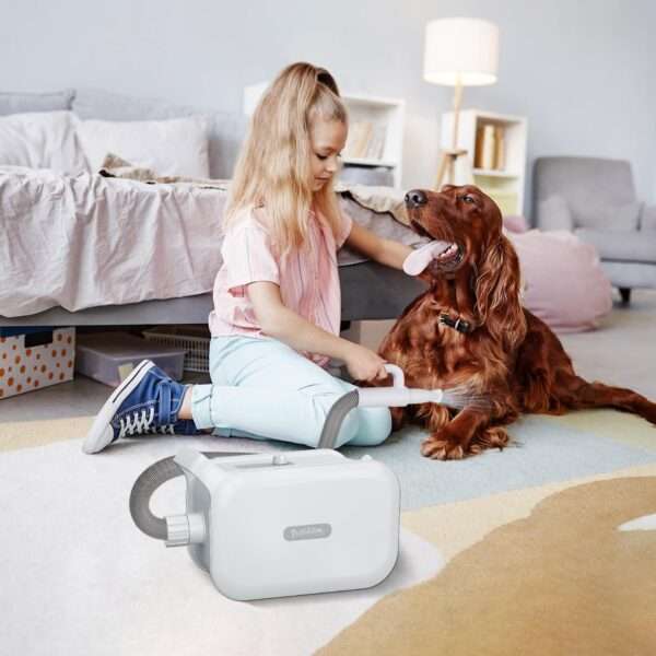 Secador de pelo inteligente para mascotas con pantalla LED y tecnología de iones negativos.