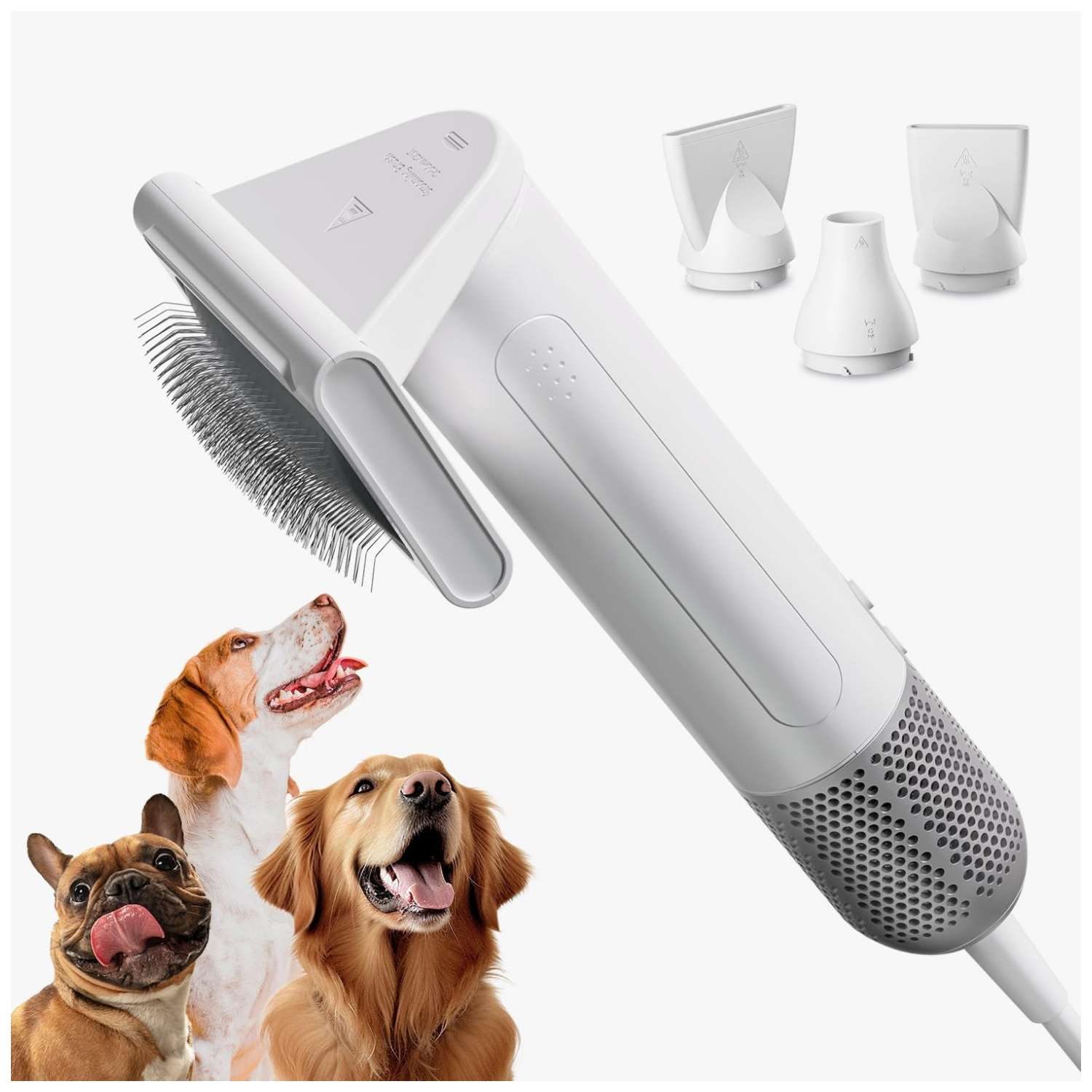Secador de pelo y cepillo 2 en 1 para mascotas, profesional y portátil para perros y gatos.