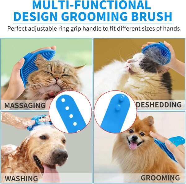 Kit de 6 cepillos de aseo para perros y gatos. Incluye cepillo de baño y cepillo de dientes.