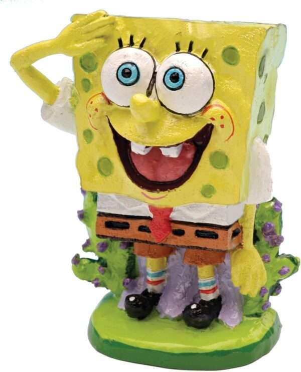Set de 7 figuras de Bob Esponja con licencia oficial, de resina segura para acuario. (Cada figura mide 5 cm de alto).
