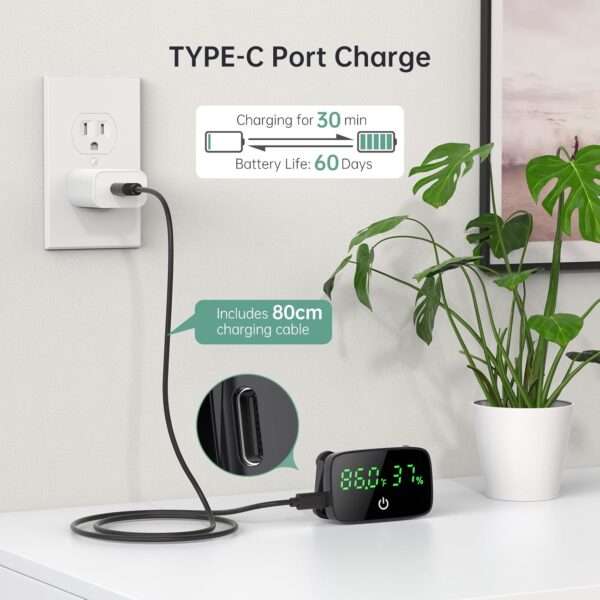 Termómetro digital y medidor de humedad 2 en 1 para terrario con pantalla LED y sonda de 80 cm.