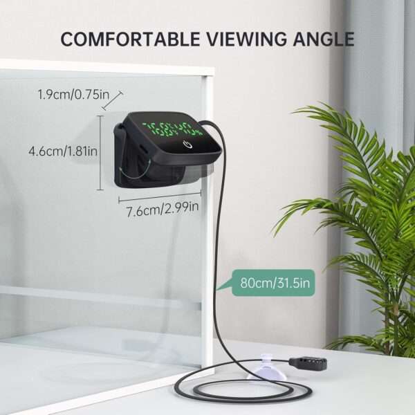 Termómetro digital y medidor de humedad 2 en 1 para terrario con pantalla LED y sonda de 80 cm.