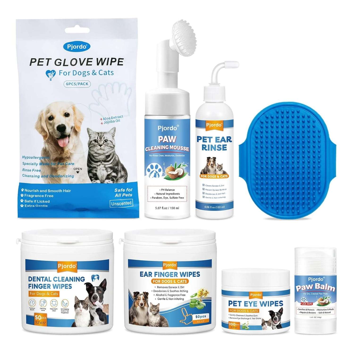Toallitas de limpieza para perros. Solución de aseo sin enjuague para patas y cuerpo.