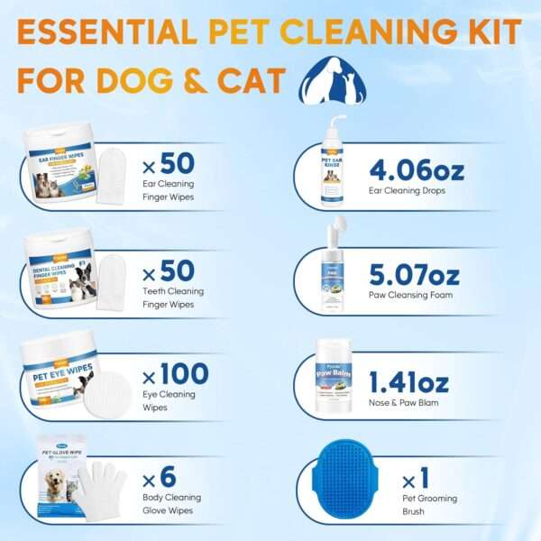 Toallitas de limpieza para perros. Solución de aseo sin enjuague para patas y cuerpo.