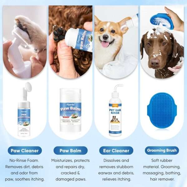 Toallitas de limpieza para perros. Solución de aseo sin enjuague para patas y cuerpo.