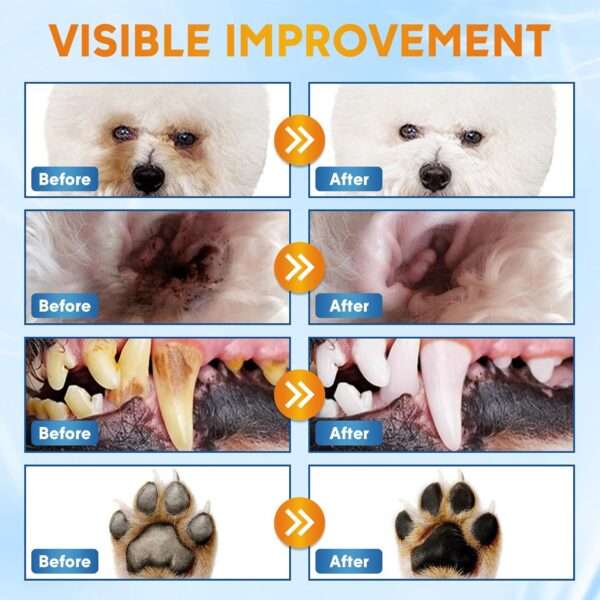 Toallitas de limpieza para perros. Solución de aseo sin enjuague para patas y cuerpo.