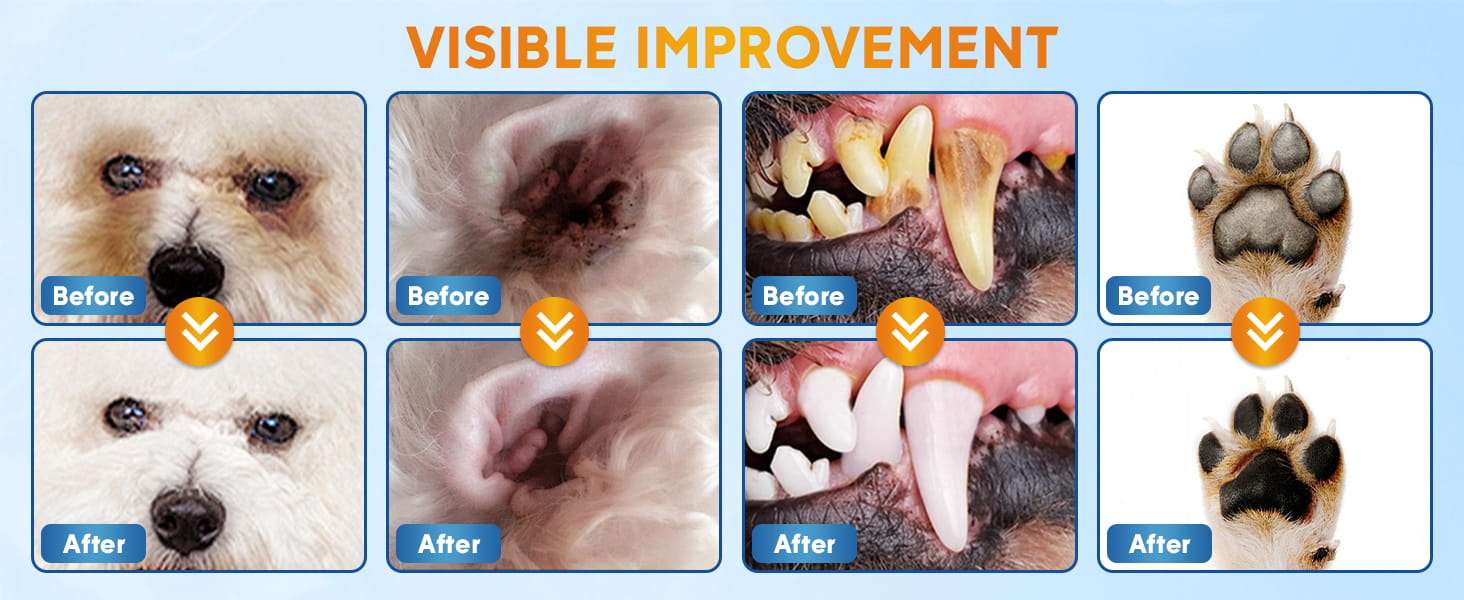 Toallitas de limpieza para perros. Solución de aseo sin enjuague para patas y cuerpo.