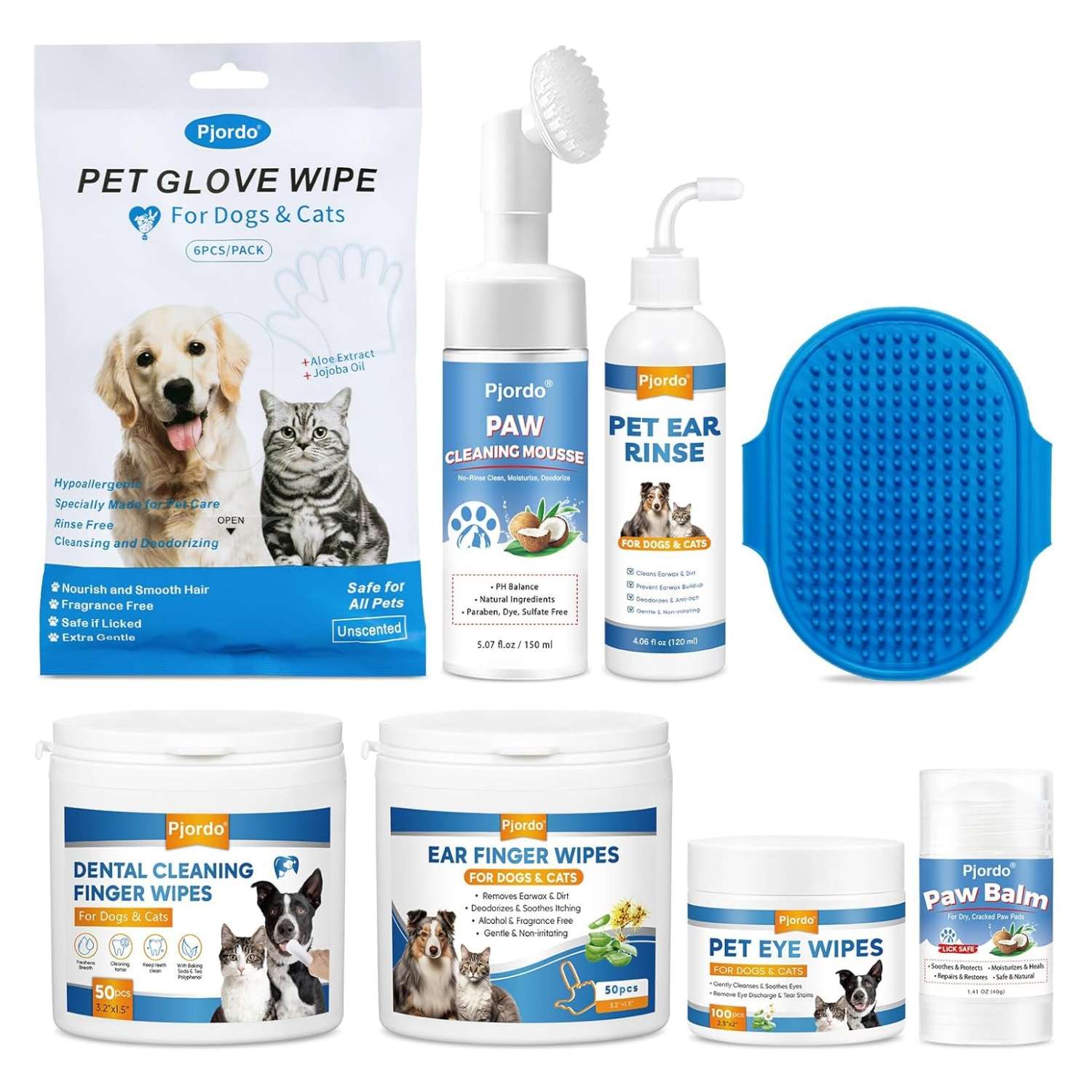 Toallitas de limpieza para perros. Solución de aseo sin enjuague para patas y cuerpo.