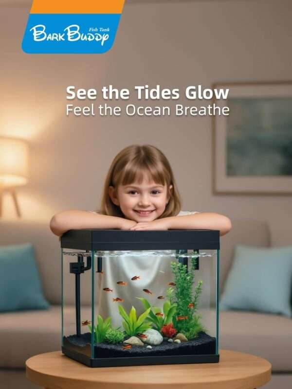 Acuario inteligente 3 en 1 (35x20x30 cm) con humidificador, cámara de aroma y control táctil. Incluye bomba 3 en 1 silenciosa y luz LED de 7 colores.