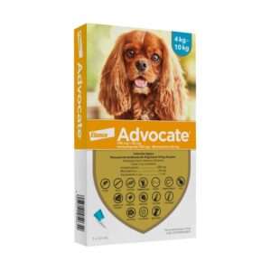 Pipeta Advocate para Perros (4 a 10 kg). Antiparasitario topico con Imidacloprid y Moxidectina. Control de pulgas, sarna y gusano del corazon.