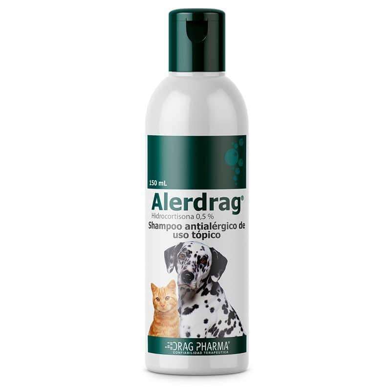 Alerdrag Shampoo (Hidrocortisona 0.5 por ciento). Champu antialergico y antiinflamatorio para perros y gatos. Alivia picazon y dermatitis.