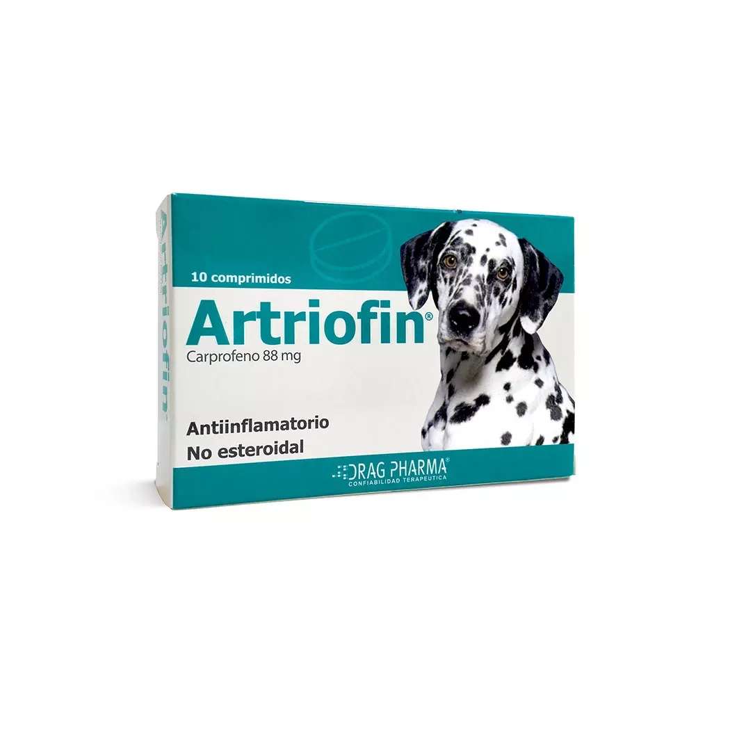 Artriofin 88 mg Comprimidos. Antiinflamatorio AINE Carprofeno para dolor y osteoartritis canina.
