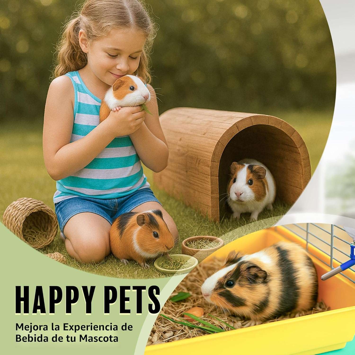 Bebedero dispensador de agua Choco Nose antiderrame con boquilla pequeña para jaulas de roedores y mascotas.