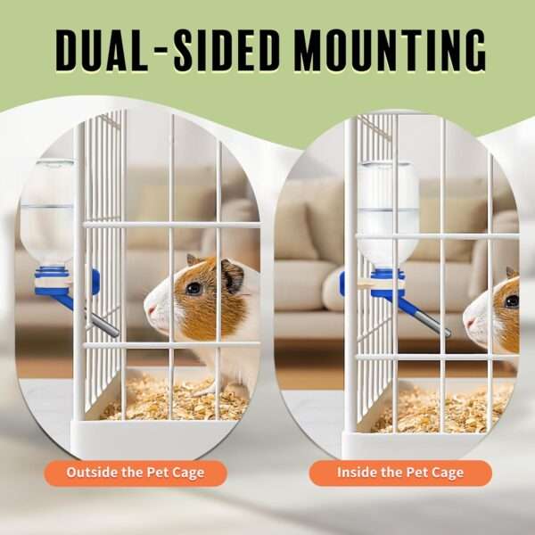 Bebedero Antifugas Patentado de 300 ml con Boquilla Mini (10 mm). Compatible con Botellas PET Estándar. Ideal para Hámster, Cuy y Conejo.