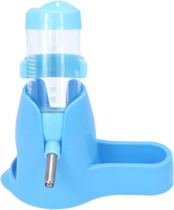 Bebedero Antigoteo Estable (80 ml / 125 ml) para Hámster Enano. Diseño 2 en 1 con Comedero en base. Plástico no tóxico y acero inoxidable.