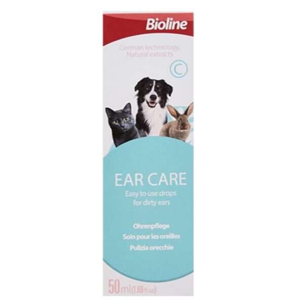 Bioline Ear Care (50 ml): Gotas Limpiadoras y Desodorantes para Oídos de Perros y Gatos