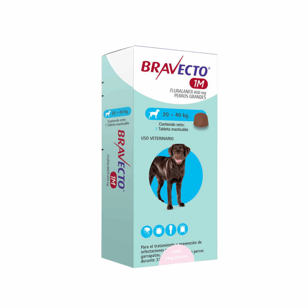 Bravecto 1M (1 Mes) 400 mg | Antiparasitario Masticable para Perros de ...