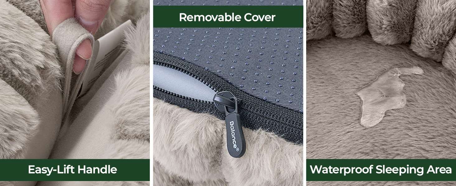 Cama redonda antiestrés para perros grandes, Ø 91 cm. Soporte ortopédico con espuma de alta densidad y capa impermeable.