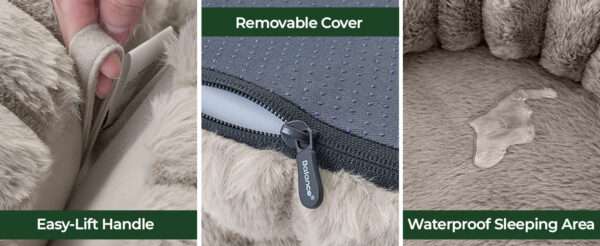 Cama redonda antiestrés para perros grandes, Ø 91 cm. Soporte ortopédico con espuma de alta densidad y capa impermeable.