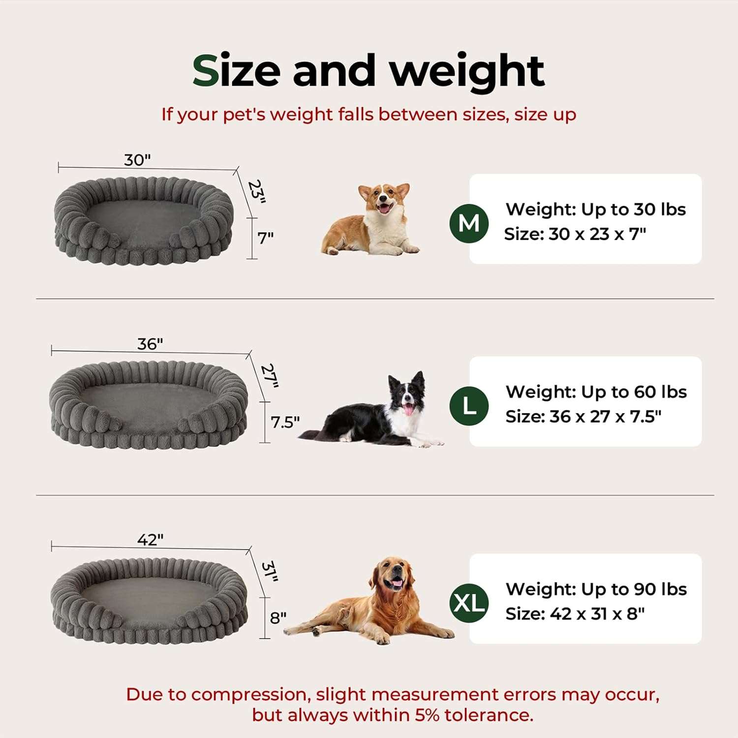 Cama redonda antiestrés para perros grandes, Ø 91 cm. Soporte ortopédico con espuma de alta densidad y capa impermeable.