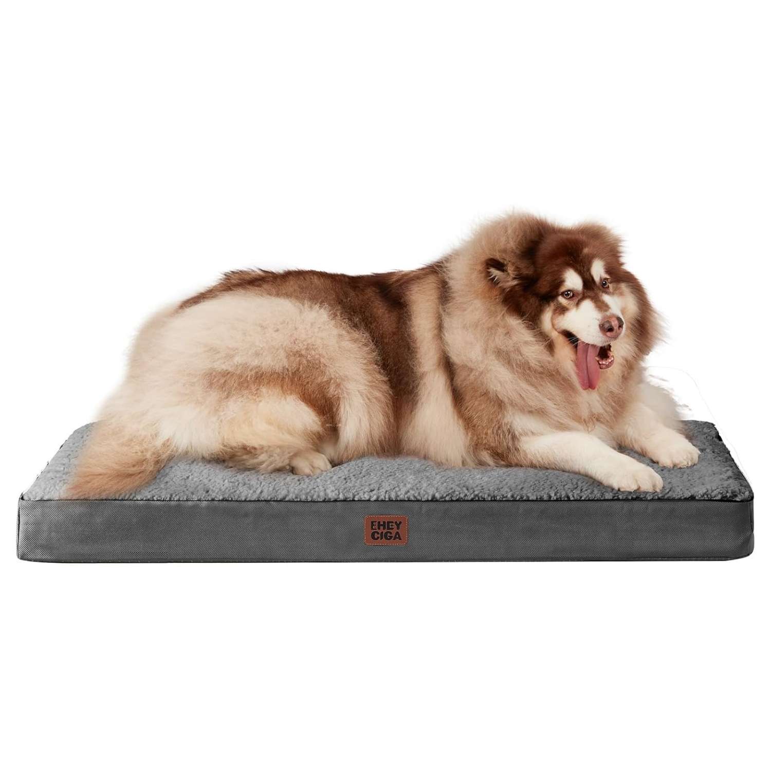 Colchón ortopédico para perro grande, 10 cm de espuma de huevo de alta densidad, funda lavable con cremallera y base antideslizante.