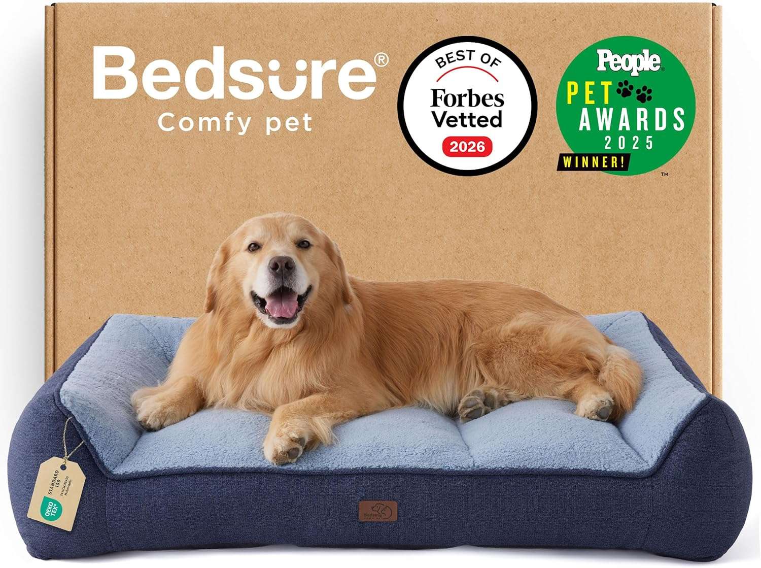 Cama ortopedica extra gruesa para perros con cojines de apoyo base impermeable y funda lavable.