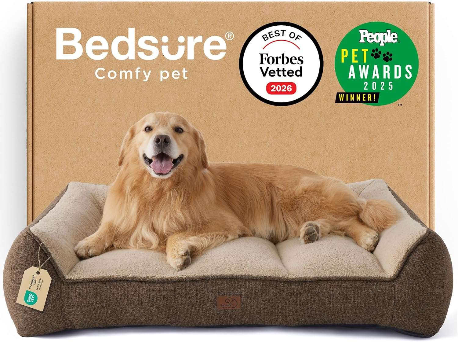 Cama ortopedica extra gruesa para perros con cojines de apoyo base impermeable y funda lavable.