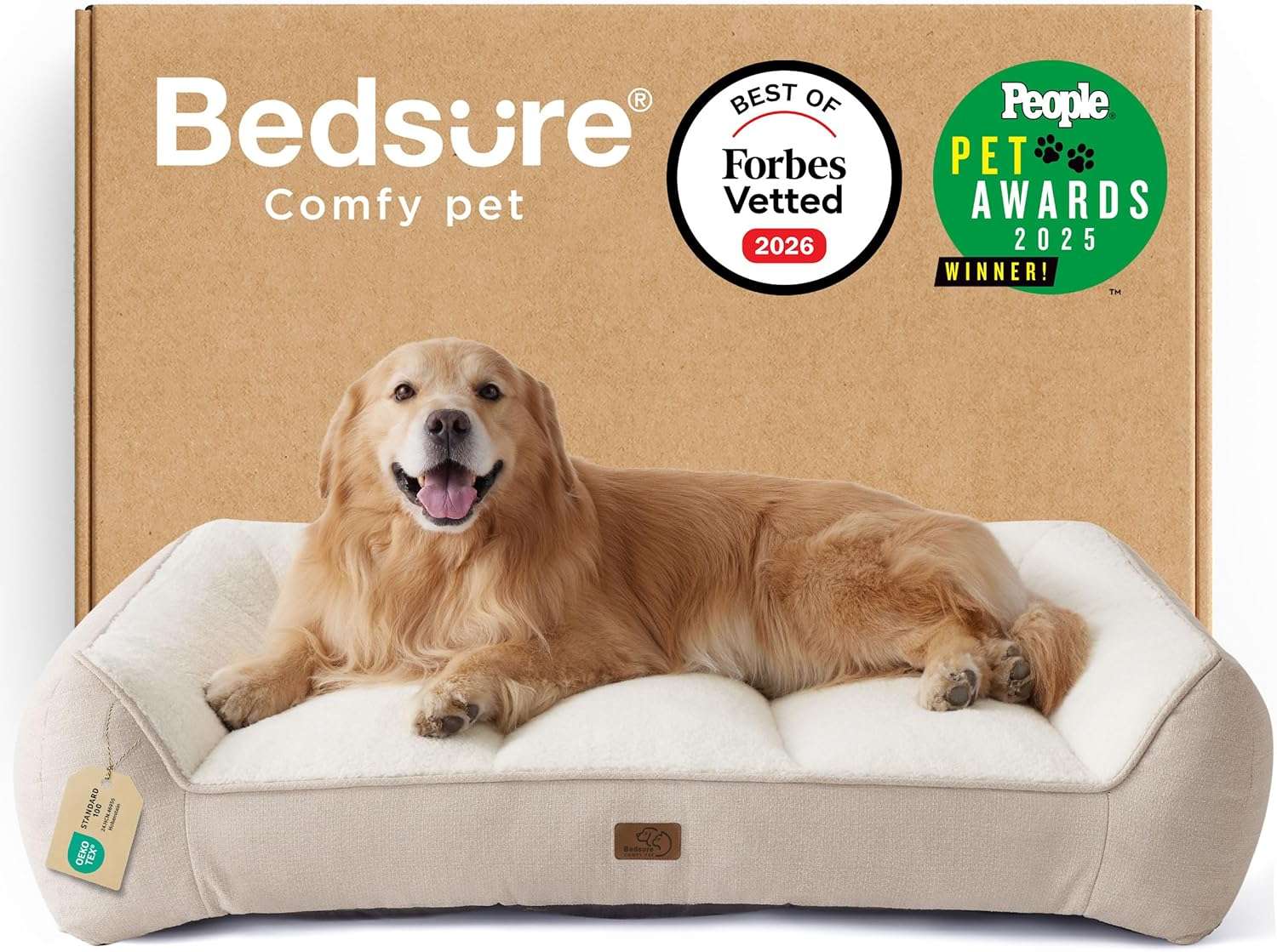 Cama ortopedica extra gruesa para perros con cojines de apoyo base impermeable y funda lavable.