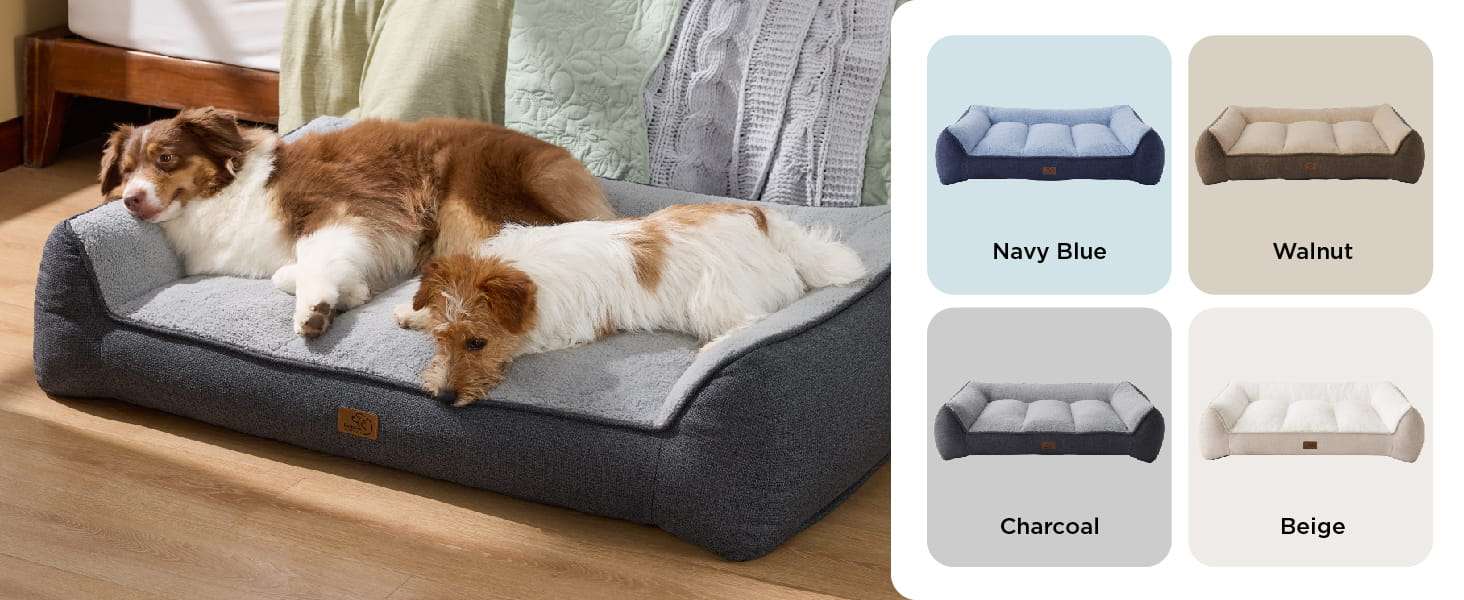 Cama ortopedica extra gruesa para perros con cojines de apoyo base impermeable y funda lavable.