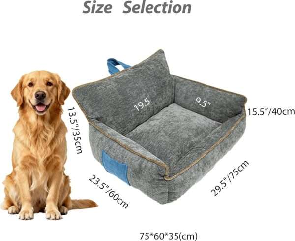 Cama ortopédica para perros grandes con espuma viscoelástica (Memory Foam), base antideslizante, y funda de chenilla lavable a máquina.