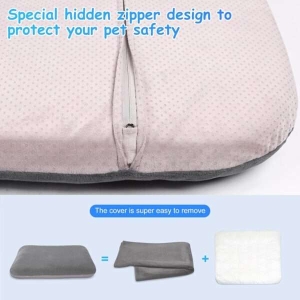 Cama ortopédica JUMBO/XL para perros grandes, con relleno de fibra y espuma, resistente a arañazos, funda anti-pelos lavable y base antideslizante.