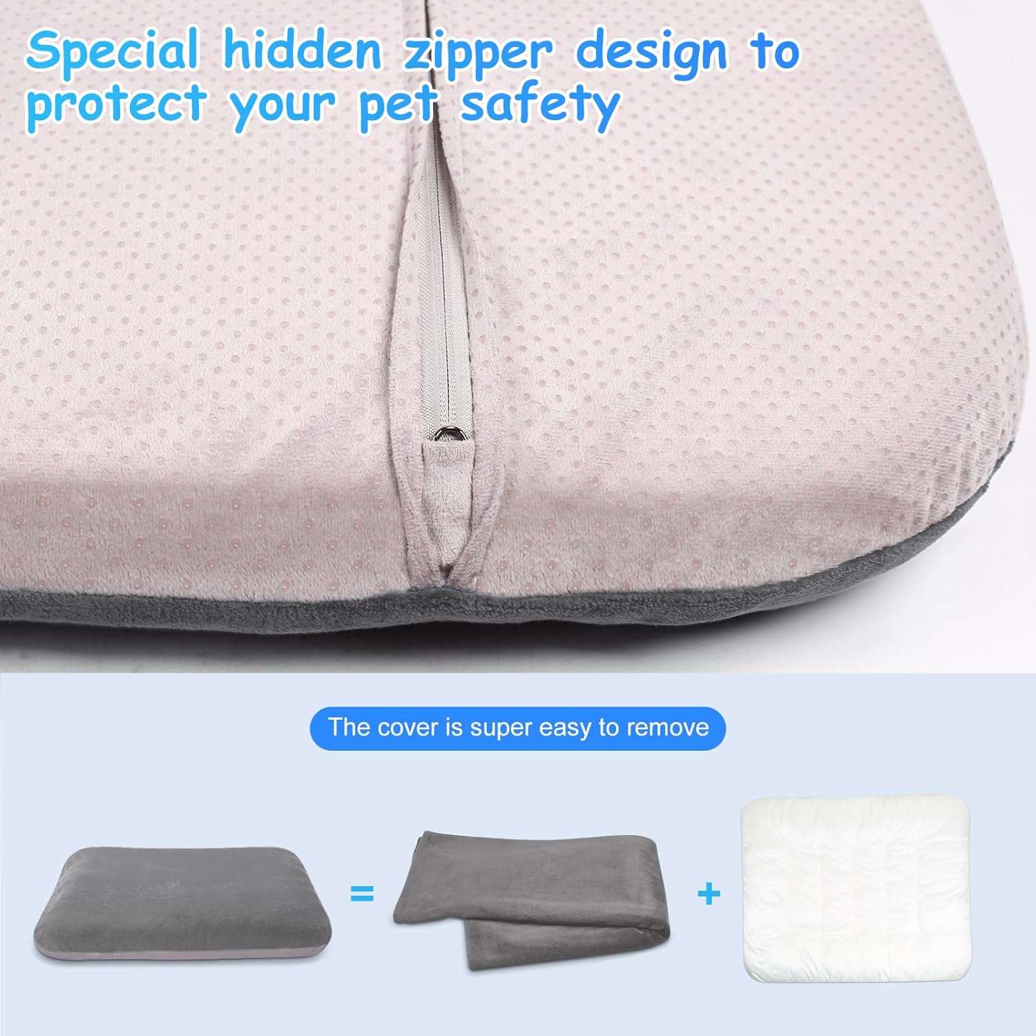 Cama ortopédica JUMBO/XL para perros grandes, con relleno de fibra y espuma, resistente a arañazos, funda anti-pelos lavable y base antideslizante.