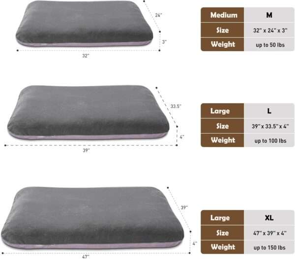 Cama ortopédica JUMBO/XL para perros grandes, con relleno de fibra y espuma, resistente a arañazos, funda anti-pelos lavable y base antideslizante.