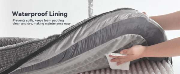 Cama ortopédica XL para perros con Memory Foam, soporte reforzado 360° para cabeza/cuello, forro interior impermeable y base antideslizante.