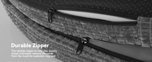 Cama ortopédica XL para perros con Memory Foam, soporte reforzado 360° para cabeza/cuello, forro interior impermeable y base antideslizante.