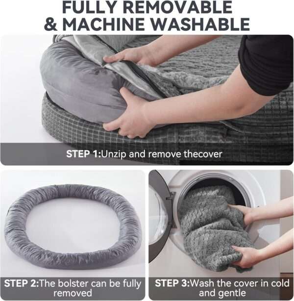 Cama ortopédica XL para perros con Memory Foam, soporte reforzado 360° para cabeza/cuello, forro interior impermeable y base antideslizante.