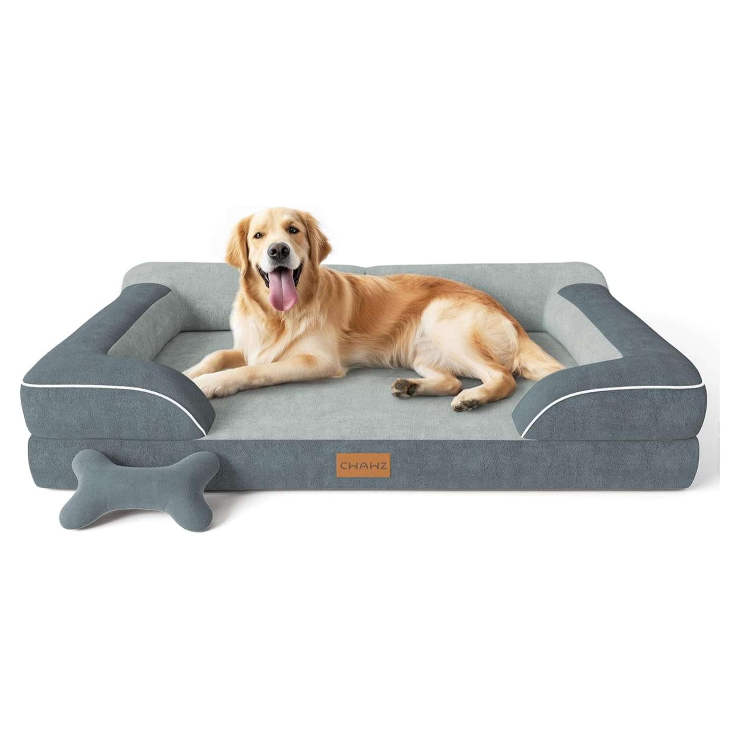 Cama extragrande CWAWZ con 4 pulgadas de espuma ortopédica y gel refrescante. Funda lavable y forro 100% impermeable.