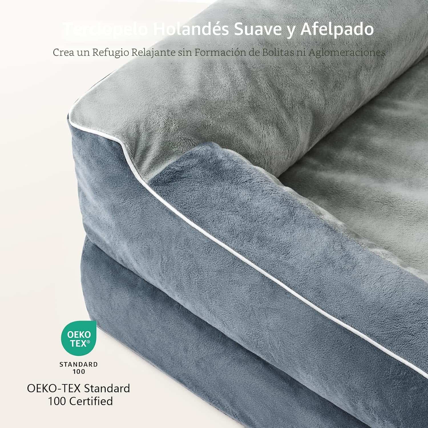 Cama extragrande CWAWZ con 4 pulgadas de espuma ortopédica y gel refrescante. Funda lavable y forro 100% impermeable.