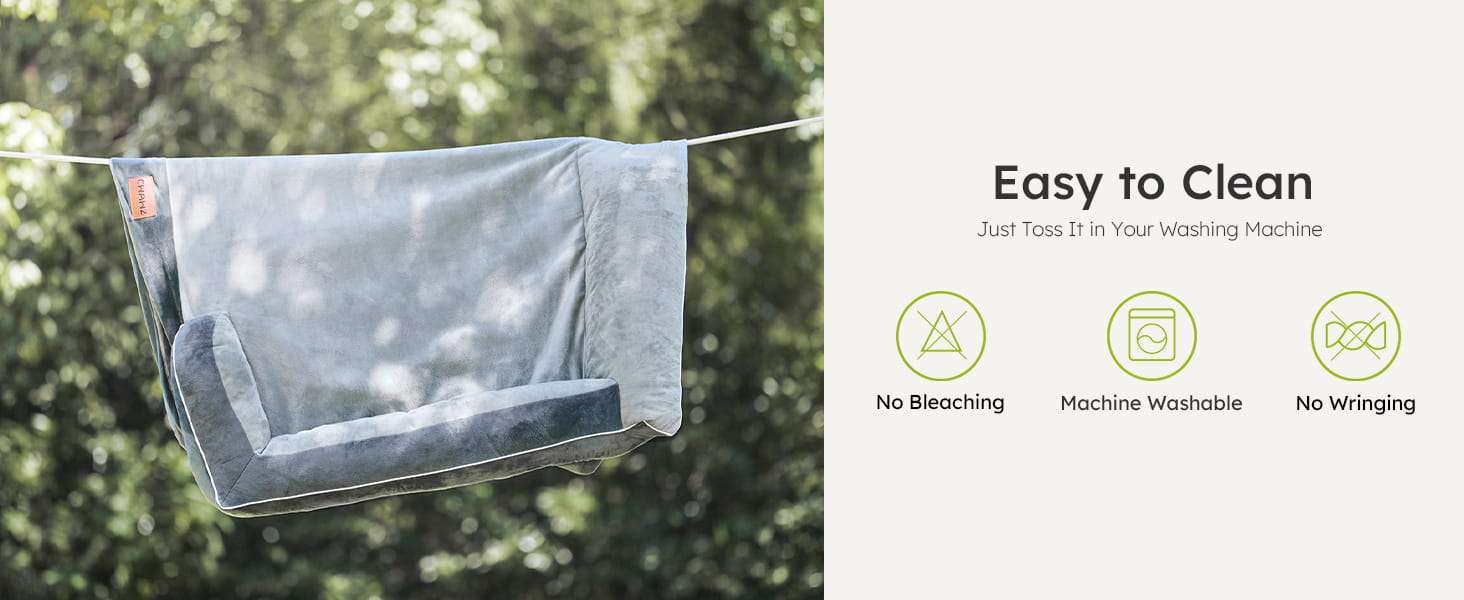 Cama extragrande CWAWZ con 4 pulgadas de espuma ortopédica y gel refrescante. Funda lavable y forro 100% impermeable.