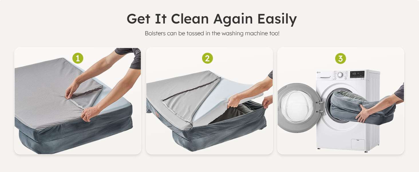 Cama extragrande CWAWZ con 4 pulgadas de espuma ortopédica y gel refrescante. Funda lavable y forro 100% impermeable.