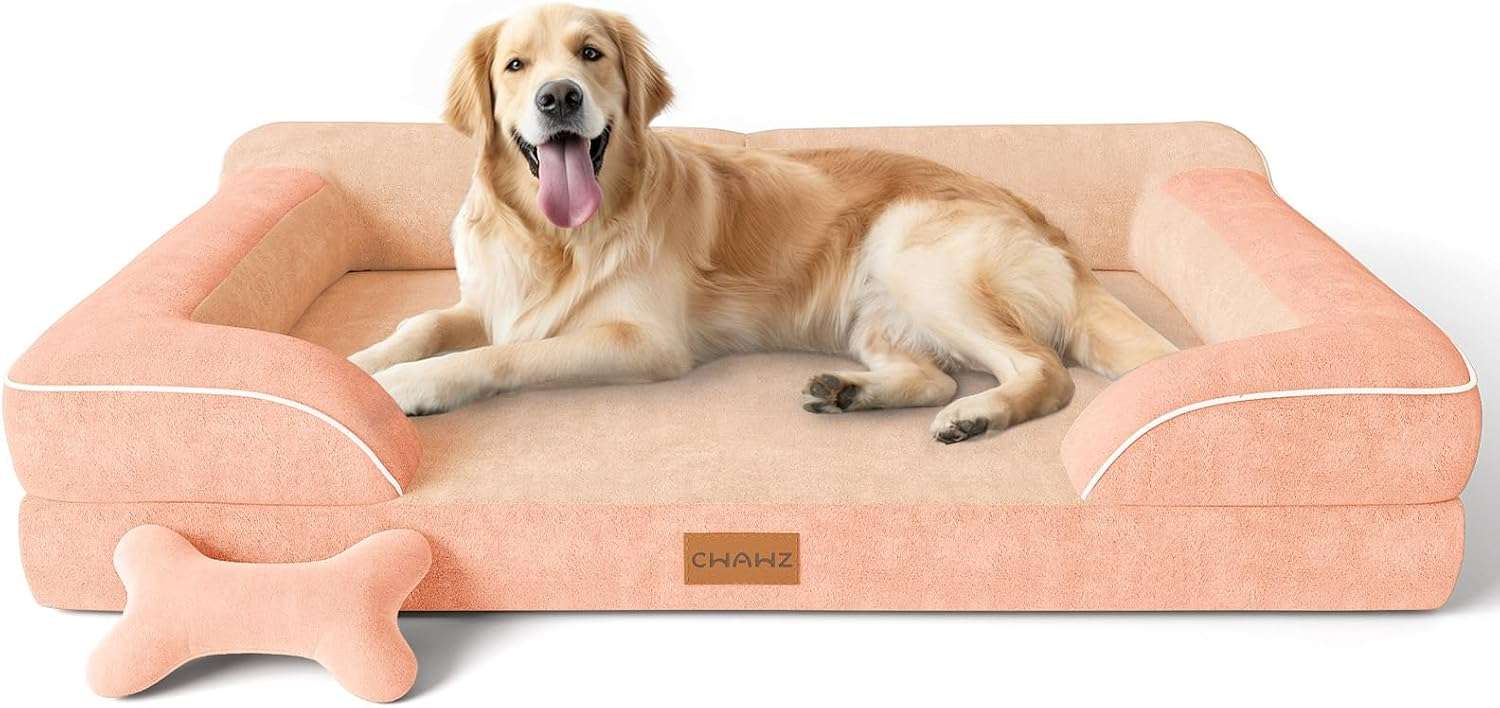 Cama extragrande CWAWZ con 4 pulgadas de espuma ortopédica y gel refrescante. Funda lavable y forro 100% impermeable.