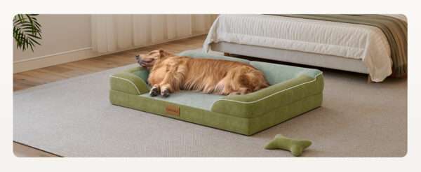 Cama extragrande CWAWZ con 4 pulgadas de espuma ortopédica y gel refrescante. Funda lavable y forro 100% impermeable.