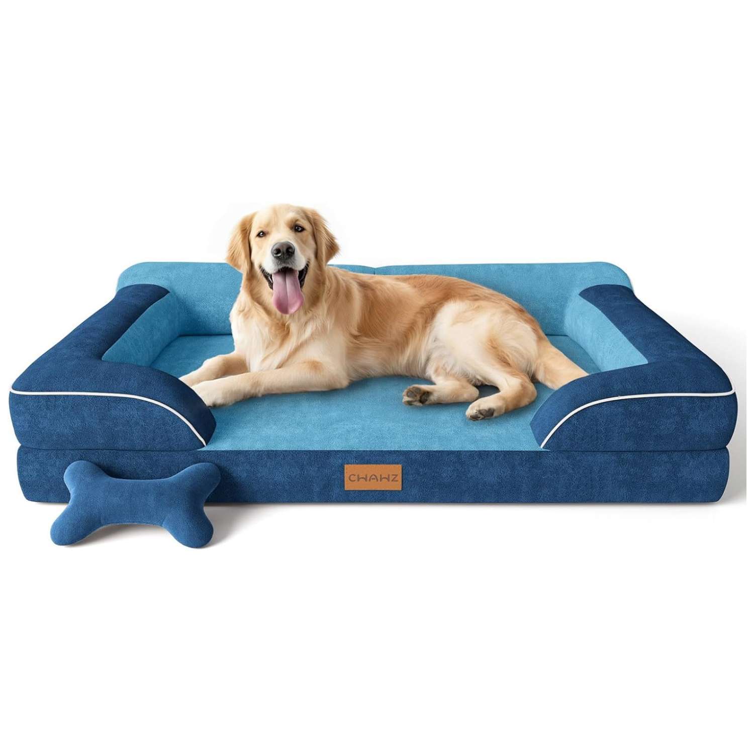 Cama extragrande CWAWZ con 4 pulgadas de espuma ortopédica y gel refrescante. Funda lavable y forro 100% impermeable.