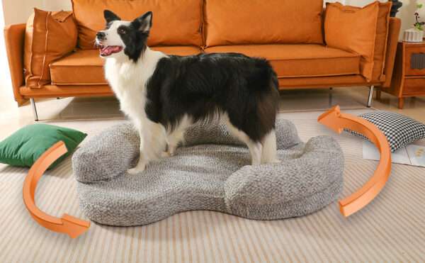 Cama ortopédica impermeable para perros con espuma viscoelástica y diseño anti-ansiedad, funda lavable y doble acceso (Memory Foam).