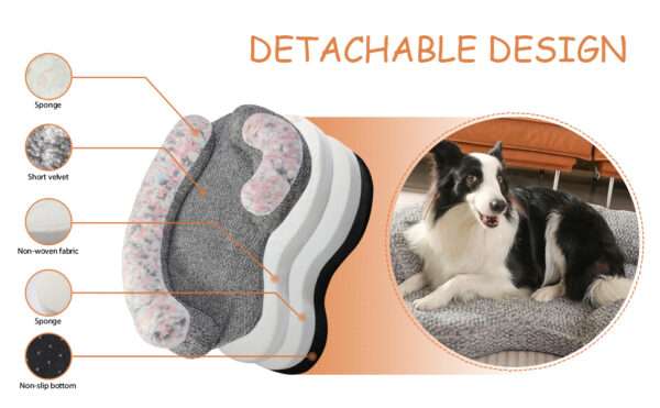 Cama ortopédica impermeable para perros con espuma viscoelástica y diseño anti-ansiedad, funda lavable y doble acceso (Memory Foam).