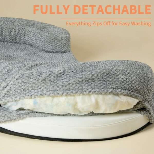 Cama ortopédica impermeable para perros con espuma viscoelástica y diseño anti-ansiedad, funda lavable y doble acceso (Memory Foam).
