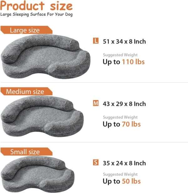 Cama ortopédica impermeable para perros con espuma viscoelástica y diseño anti-ansiedad, funda lavable y doble acceso (Memory Foam).