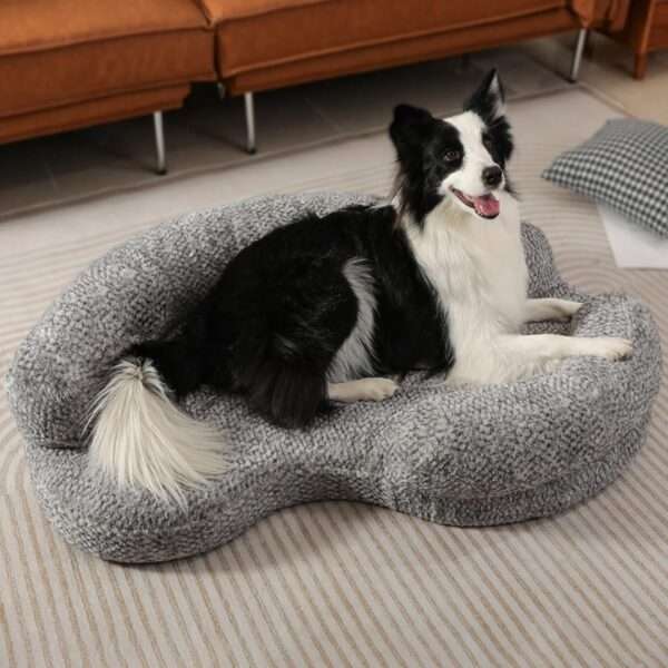 Cama ortopédica impermeable para perros con espuma viscoelástica y diseño anti-ansiedad, funda lavable y doble acceso (Memory Foam).